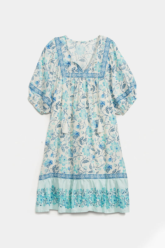 Old Navy - Puff-Sleeve Printed Mini Swing Dress