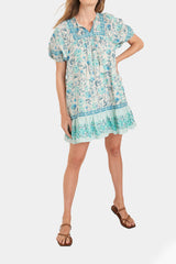 Old Navy - Puff-Sleeve Printed Mini Swing Dress