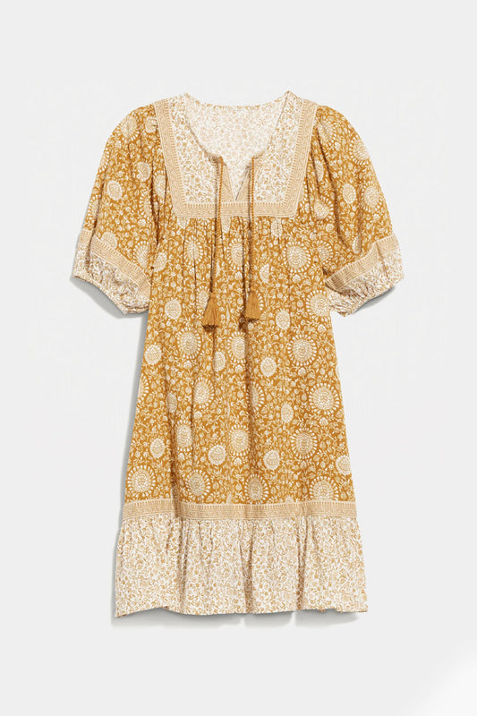 Old Navy - Puff-Sleeve Printed Mini Swing Dress