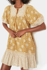 Old Navy - Puff-Sleeve Printed Mini Swing Dress