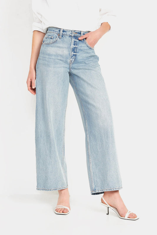 Old Navy - Extra High-Waisted Baggy Wide-Leg Non-Stretch Jeans for Women