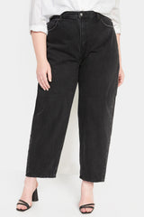 Old Navy - Extra High-Waisted Non-Stretch Black Balloon Ankle Jeans for Women