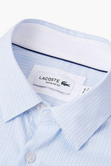 Lacoste - Men's Regular Fit Vertically Striped Cotton poplin shirt