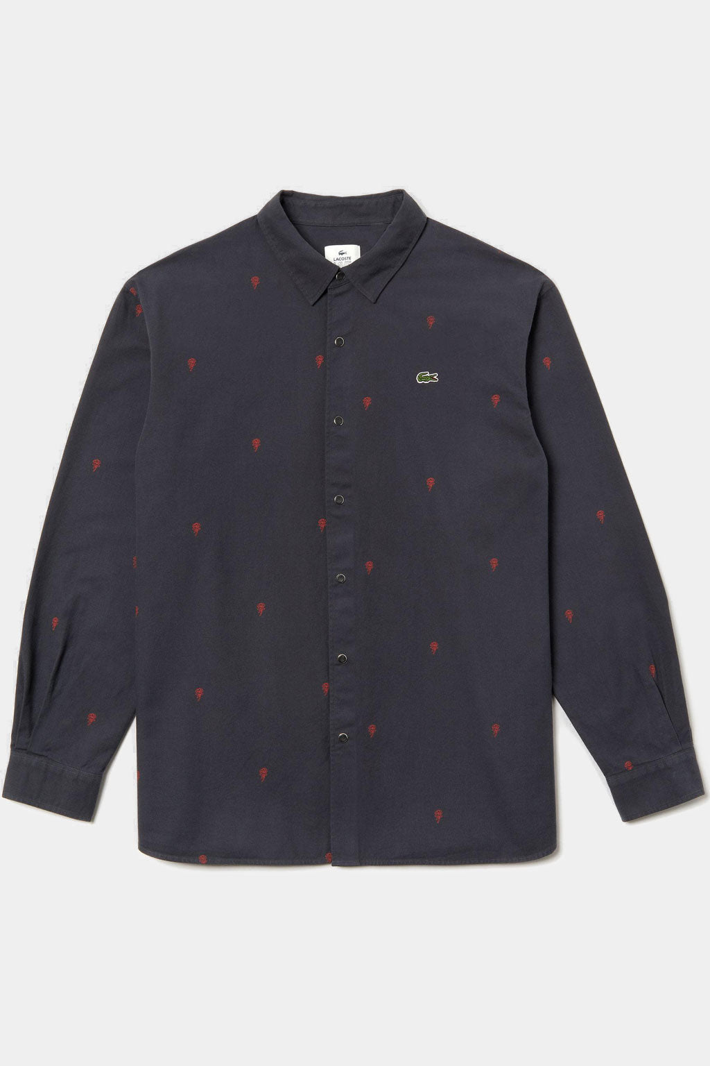 Lacoste - Live Men's Boxy Fit Mini Rose Embroidery Cotton Shirt