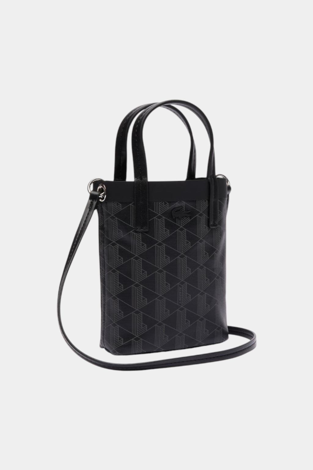 Lacoste - Lacoste Zely Coated Canvas Monogram Mini Tote Bag