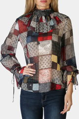 Tommy Hilfiger - Pure Silk Patchwork Print Blouse