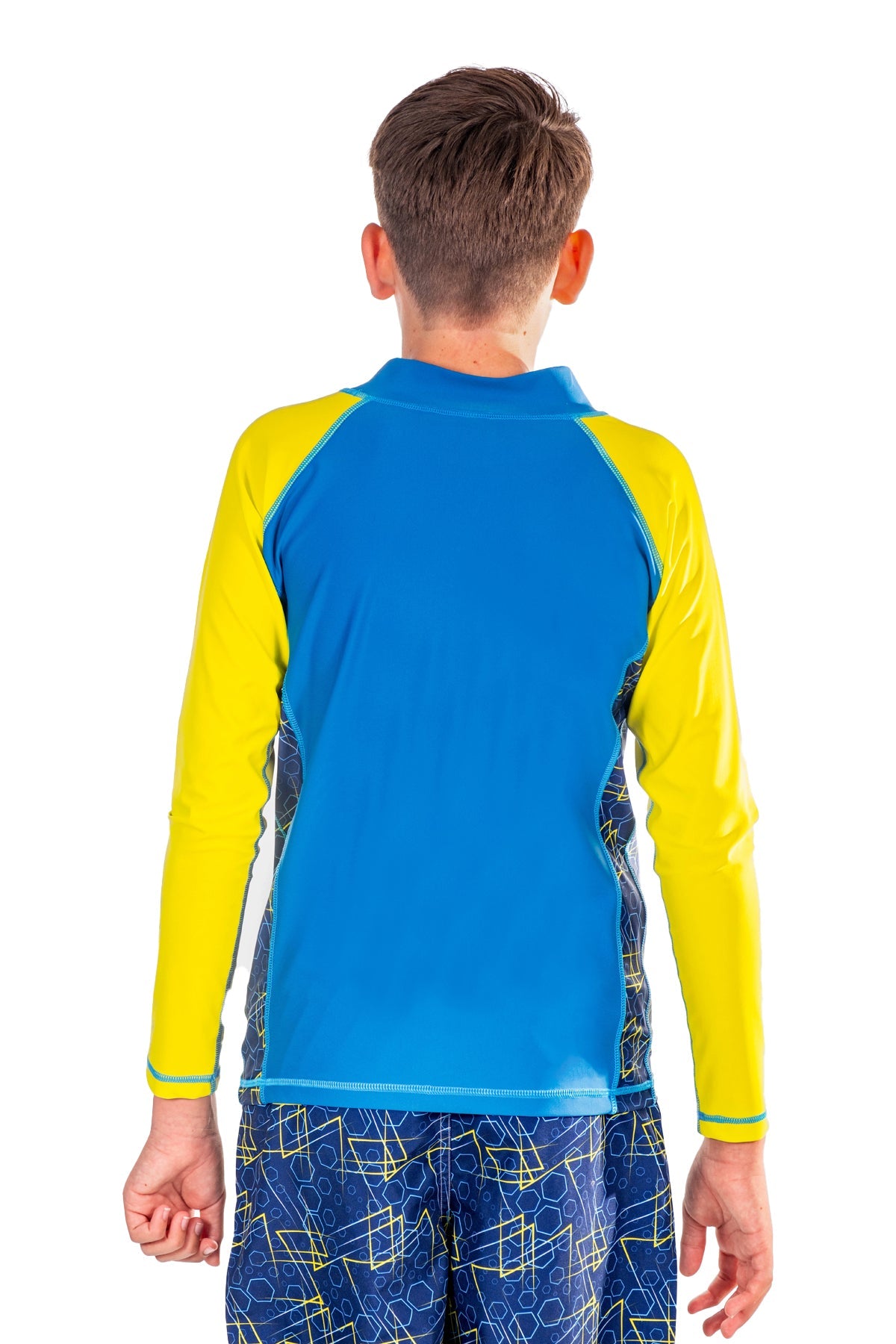 COEGA Boys Youth Rashguard Long Sleeve - Navy Geometric – Dikochi