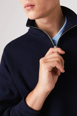 Lacoste - Cotton Sweatshirt With a Stand-up Zipper