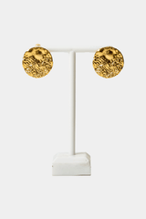 Dikochi - Gold-Textured Circular Stud Earring