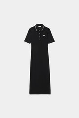 Lacoste - Slim Fit Diamante Crocodile Polo Collar Dress - Women