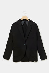 Lacoste - Blazer in Stretch Milano Knit With Striped Side Bands Black