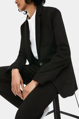 Lacoste - Blazer in Stretch Milano Knit With Striped Side Bands Black