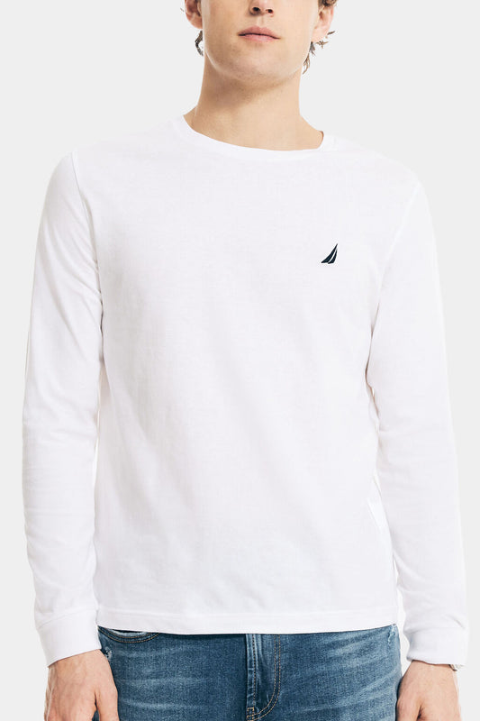 Nautica - Solid Long Sleeve Crewneck Tee T-Shirt