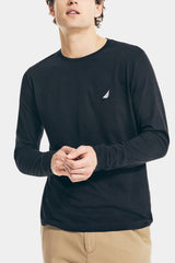 Nautica - Solid Long Sleeve Crewneck Tee T-Shirt