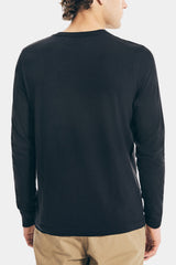 Nautica - Solid Long Sleeve Crewneck Tee T-Shirt