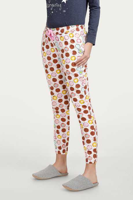 Zivame - Lazy Days Cotton Pajama- off White n Print